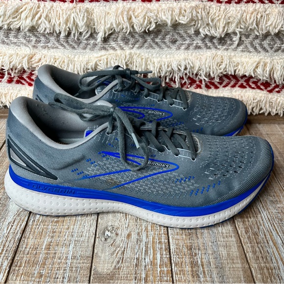 Brooks Glycerin 19 Mens Size12.5 Running Shoes Gray Blue Athletic Sneakers Gym - Picture 7 of 10